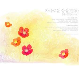 flower psd background shading painting materials