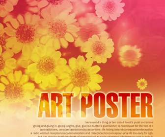 Flowers Shaded Background Psd Material