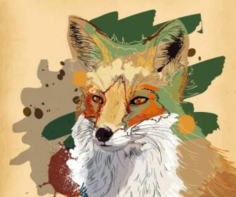 Fox Aquarell Inkjet-Abbildung