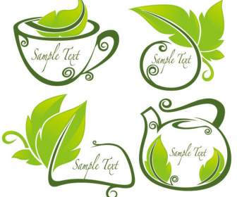 Fresh Green Leaf Teapot Silhouette