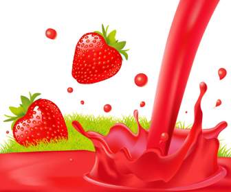 新鮮草莓和草莓汁