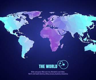 幾何学的な世界地図デザイン