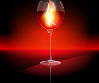 Goblets Wine Champagne Fire