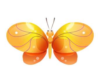 Gold Butterfly Psd Material