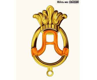 gold crown logo psd material