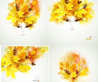 Folhas De Outono Dourado Cabelo