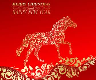 Mão De Ouro Pintado Padrões No Cavalo De Animais Do Ano Novo Lunar