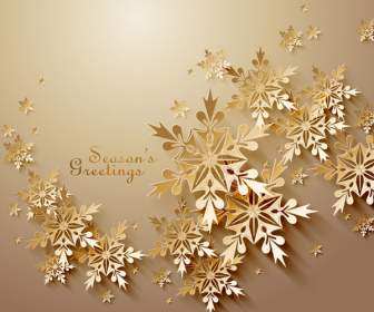 Golden Snowflake Greeting Cards