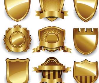 Golden Texture Shield Logo