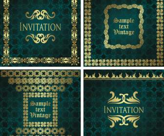 豪華な緑の招待カード