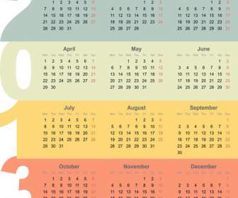 Calendario Di Colore Sfumato