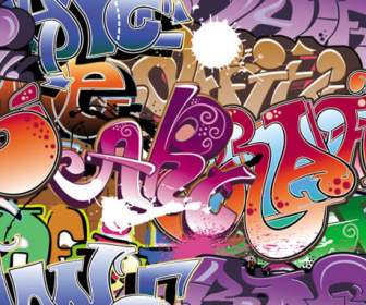 Graffiti Fonts Designed Stereo Pattern