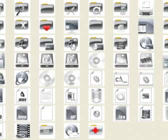 gray style computer desktop icons