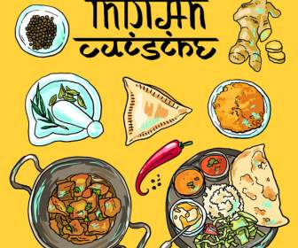 Grande Illustration De La Cuisine De L'Inde