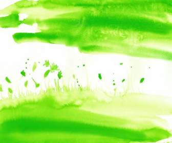 緑の抽象的な水彩画の背景 Psd の素材