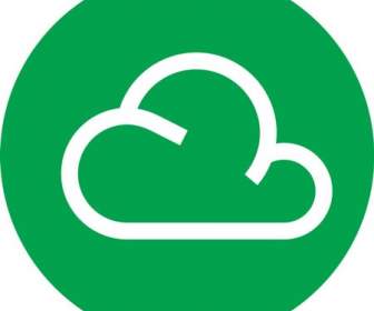 Icona Nuvola Sfondo Verde