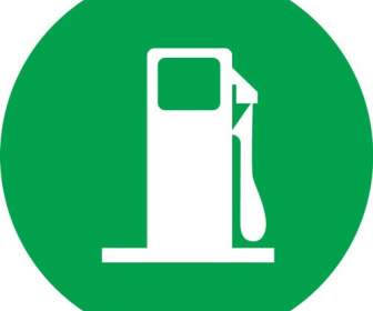 ícones De Posto De Gasolina Do Fundo Verde