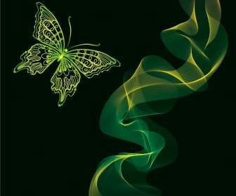 绿色的蝴蝶图案