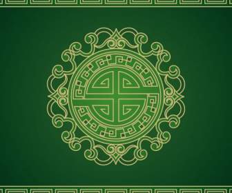 зеленый китайский стиль шаблона