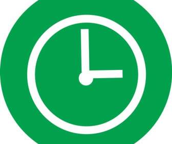 Icône Horloge Verte