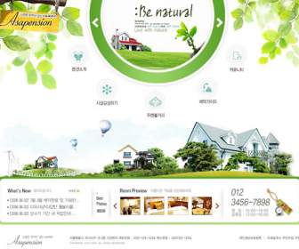 green design psd website template material