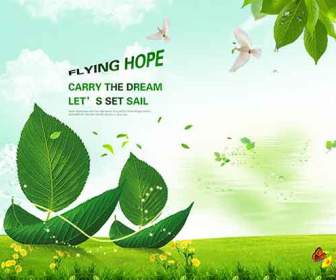 Green Fresh Green Background Psd Picture Material