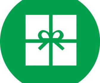 Иконка Зеленый подарок коробка
