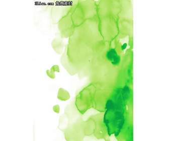 Green Ink Watercolor Backgrounds Psd Material
