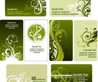 Green Patterned Background Business Cards Card Templates