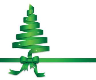 Green Ribbon Christmas Tree Illustration