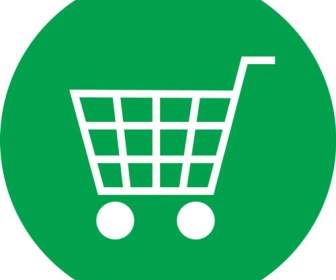 Grüne Warenkorb Einkaufswagen-Symbol