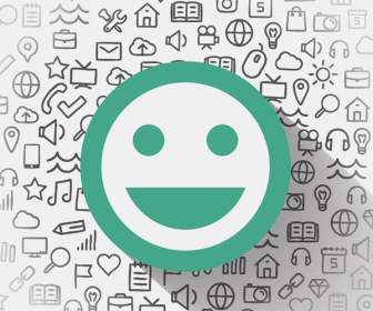 Grünen Smiley-Gesicht-social-Media-Symbole