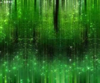 Green Starlight Background Psd Layered Material