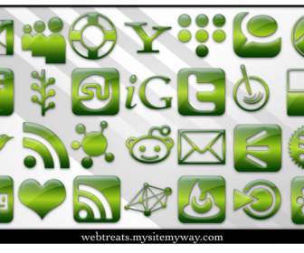 Зеленый веб-сайт логотип значка Png