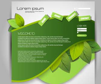 緑の Web テンプレート デザインの要素