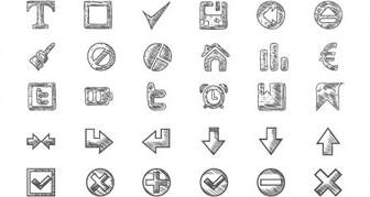 Hand Gezeichneten Symbole-Webdesign