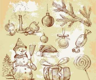 手描きのクリスマス要素