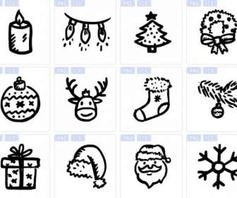ícones De Natal De Pintados à Mão