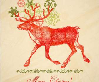 手繪聖誕麋鹿