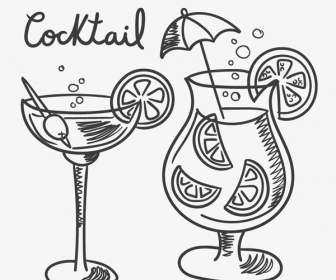 Handgemalte Cocktail