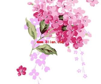 hand painted flowers psd layered material