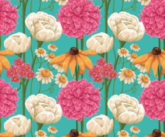 Hand Painted Flowers Vintage Patterns