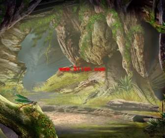Hand Painted Forest Cave Landscape Psd Layered Graph