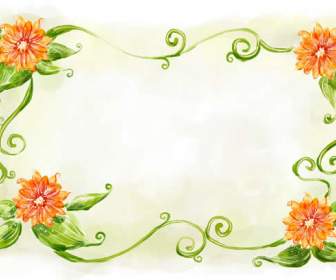Hand Painted Green Frame Psd Material