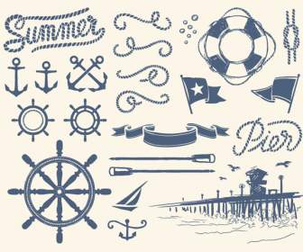 Hand Painted Nautical Elements