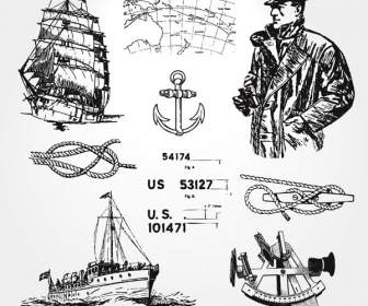 手描きの航海のイラスト