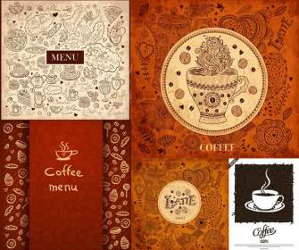 Hand Painted Pattern Coffee Theme