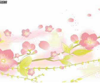 hand painted plum blossoms petals psd material