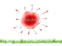 hand painted red sun background psd