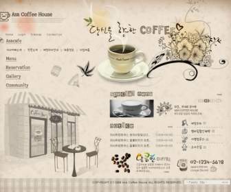 hand painted style coffee page psd material